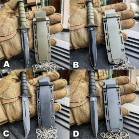 6" Military Tactical Kabai Combat Fixed Blade Survival Neck Knife