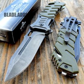 Military Green Tactical Combat Pocket Knife