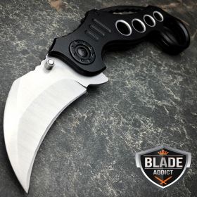 Silver Speedster Karambit EDC Spring Assisted Pocket Knife