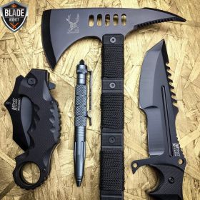 4PC Black Tactical Hunting Combat Set