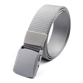 Adjustable Nylon Belt with Plastic Buckle (Option: Gray)