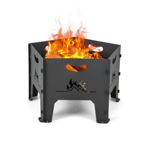 wooPortable Stove Fire Pit for Outdoor Camping Hiking Traveling (Type: Style A, Color: BLACK)