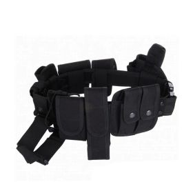 10-in11 Multifunctional Security Belts Gun Holster With Pouches Sets For Outdoor (Color: BLACK)