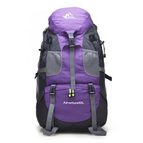 Outdoor Backpack Backpack Hiking Sports Travel Mountaineering Bag (Color: Purple)