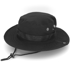 Military Wide Brim Boonie Bucket Hat (Option: Black)