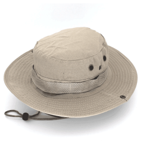 Military Wide Brim Boonie Bucket Hat (Option: Light Khaki)