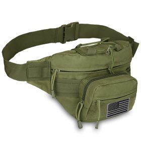 EDC Fanny Pack - Tactical Pouch with USA Flag Patch (Option: Army green)