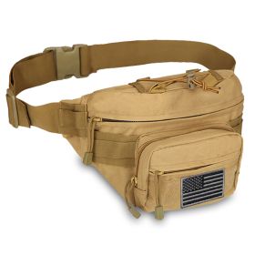 EDC Fanny Pack - Tactical Pouch with USA Flag Patch (Option: Tan)