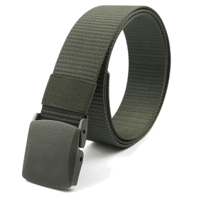 Adjustable Nylon Belt with Plastic Buckle (Option: Army green)