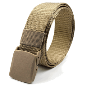 Adjustable Nylon Belt with Plastic Buckle (Option: Khaki)